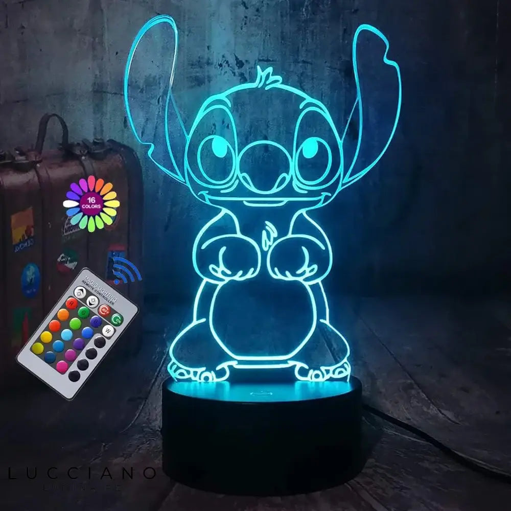 Veilleuse LED 3D Stitch mignon Disney