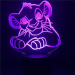 Veilleuse LED Simba Le Roi Lion 3D avec capteur tactile