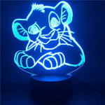 Veilleuse LED Simba Le Roi Lion 3D avec capteur tactile