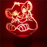 Veilleuse LED Simba Le Roi Lion 3D avec capteur tactile