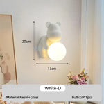 Voici Le Nouveau Titre: Applique Murale Ours Design Chambre Enfant Blanc D / Lumière Chaude