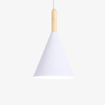 Voici Le Nouveau Titre: Suspension Conique En Métal Coloré Lumineuse Bois Blanc - S Luminaire