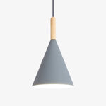 Voici Le Nouveau Titre: Suspension Conique En Métal Coloré Lumineuse Bois Gris - S Luminaire