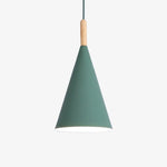 Voici Le Nouveau Titre: Suspension Conique En Métal Coloré Lumineuse Bois Vert - S Luminaire