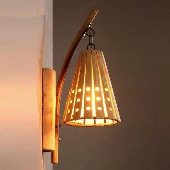 Voici Le Titre Transformé: Applique En Bambou Style Vintage Lumineuse Rétro Murale Chambre