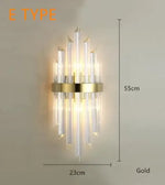 Voici Le Titre Transformé: Applique Murale En Cristal Élégante Design Contemporain Type E Or /