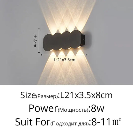 Voici Le Titre Transformé: Applique Murale Led Élégante Design Épurée Type B 8 Têtes 8W Chambre