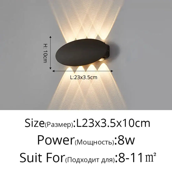 Voici Le Titre Transformé: Applique Murale Led Élégante Design Épurée Type C 8 Têtes 8W Chambre