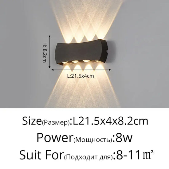 Voici Le Titre Transformé: Applique Murale Led Élégante Design Épurée Type D 8 Têtes 8W Chambre