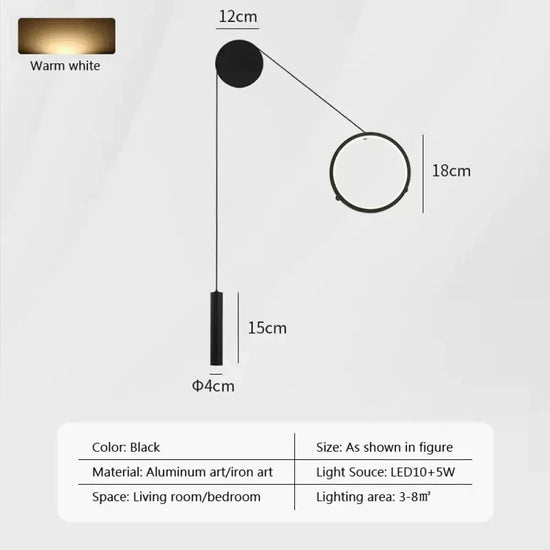 Voici Le Titre Transformé: Applique Murale Led Élégante Minimaliste Design Blanc Chaud Chambre