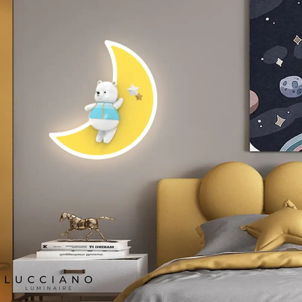 Voici Le Titre Transformé: Applique Murale Ours Blanc Lumineux Décoratif Chambre