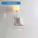 Voici Ma Proposition: Applique Murale Led Ours Ludique Et Design Ours Blanc / Lumière Blanche